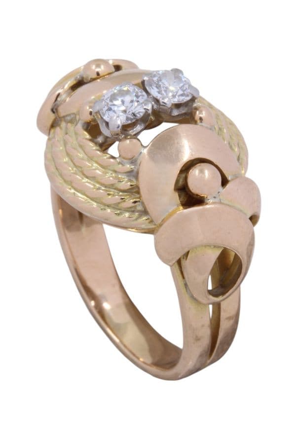 BAGUE ANNEES 50 DIAMANTS — vue 4