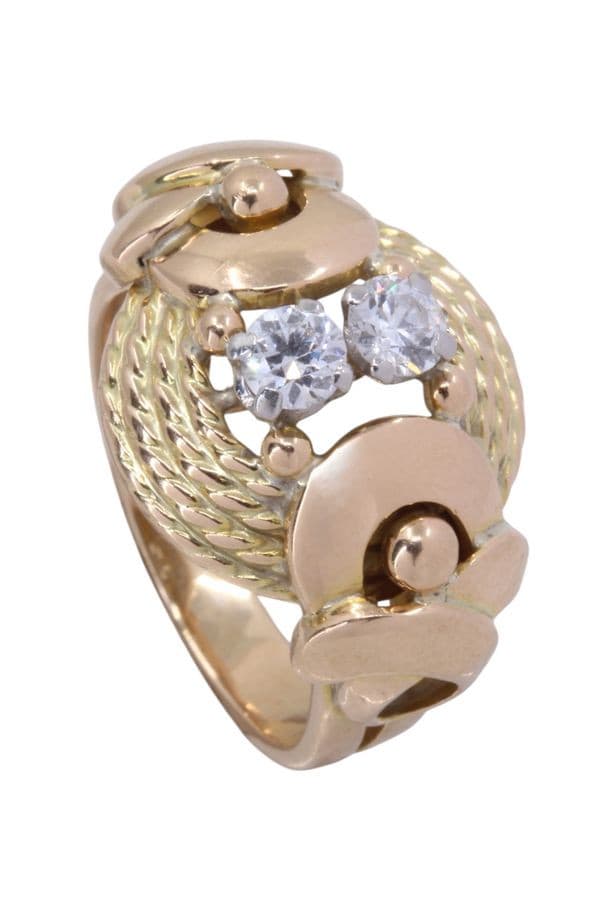 BAGUE ANNEES 50 DIAMANTS — vue 5