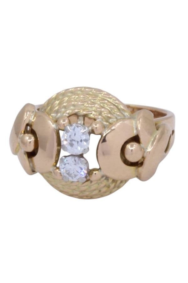 BAGUE ANNEES 50 DIAMANTS — vue 6