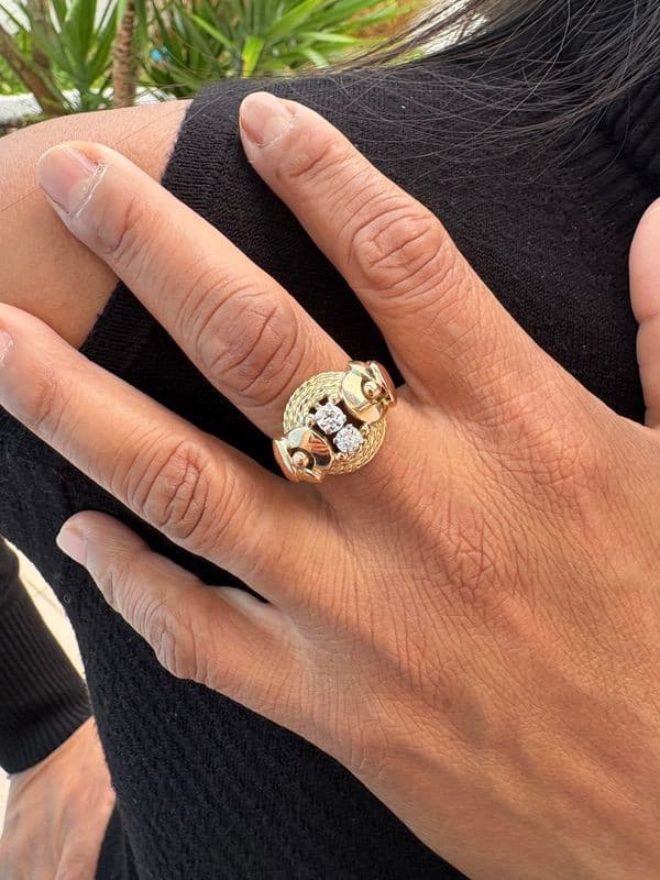 BAGUE ANNEES 50 DIAMANTS — vue 2