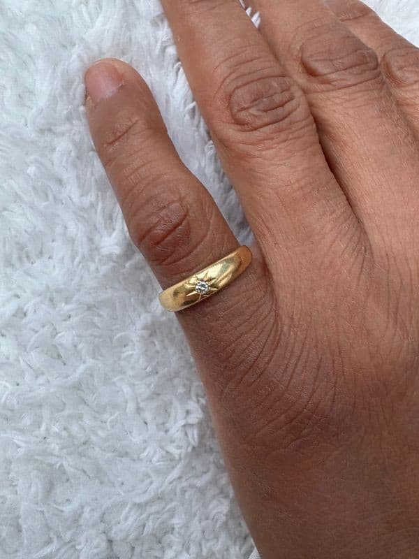 BAGUE JONC ANGLAIS DIAMANT — vue 2