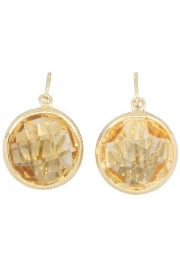 BOUCLES D'ORILLES CITRINES FACETTEES — vue 1
