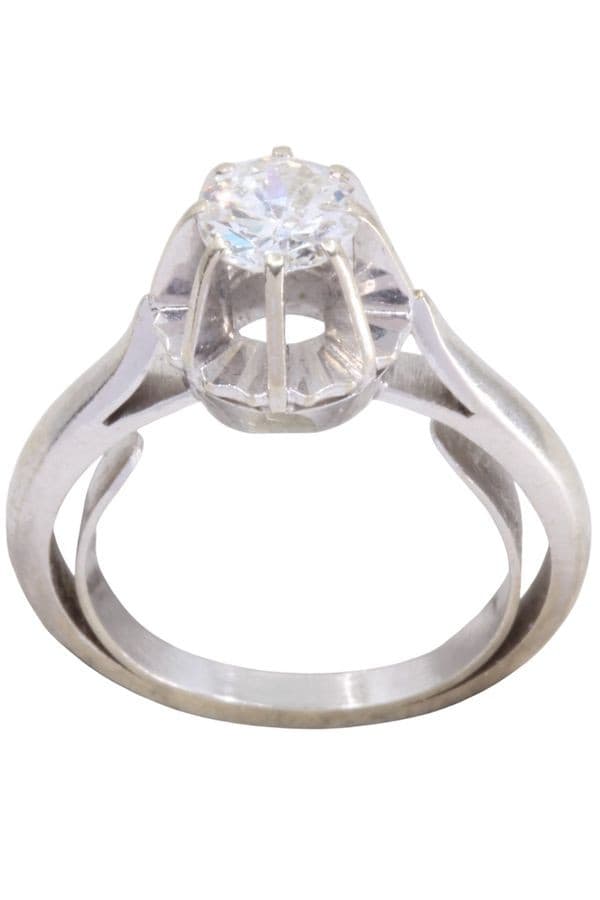 BAGUE SOLITAIRE ANCIEN DIAMANT — vue 1