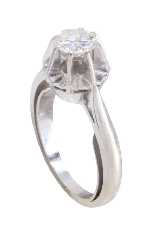 BAGUE SOLITAIRE ANCIEN DIAMANT — vue 4