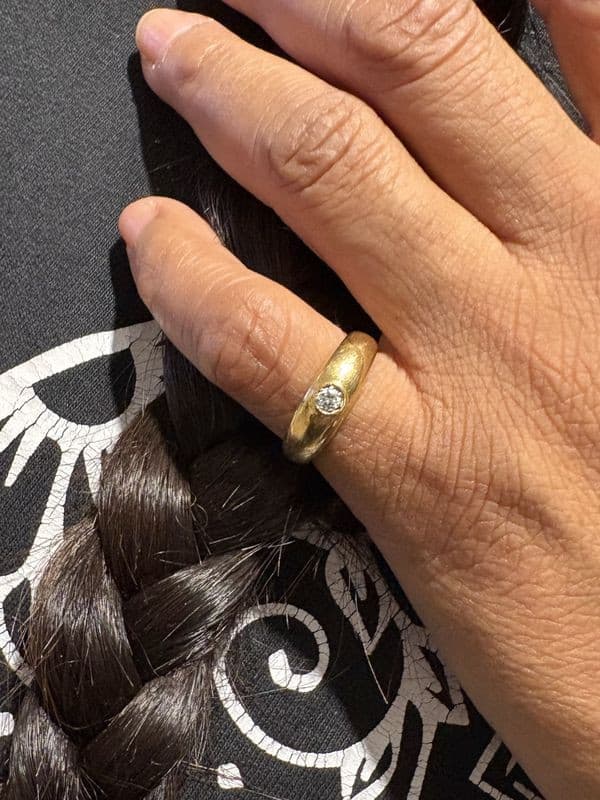 BAGUE JONC ANGLAIS DIAMANT — vue 2
