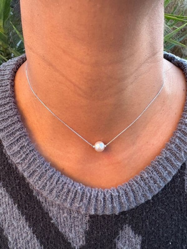 COLLIER CENTRE PERLE — vue 2