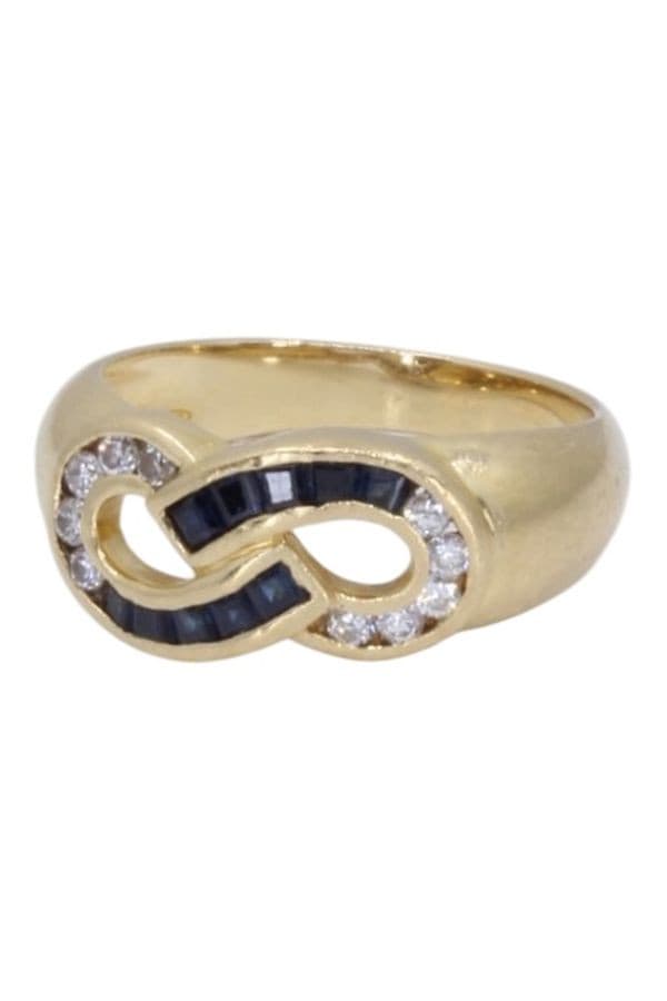 BAGUE MODERNE SAPHIRS ET DIAMANTS — vue 6
