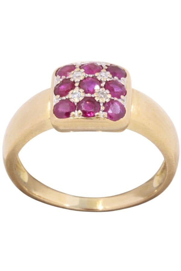 BAGUE MODERNE RUBIS ET DIAMANTS — vue 1