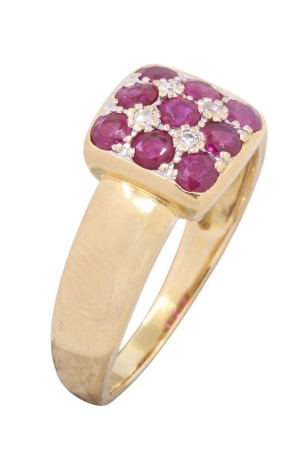 BAGUE MODERNE RUBIS ET DIAMANTS — vue 3