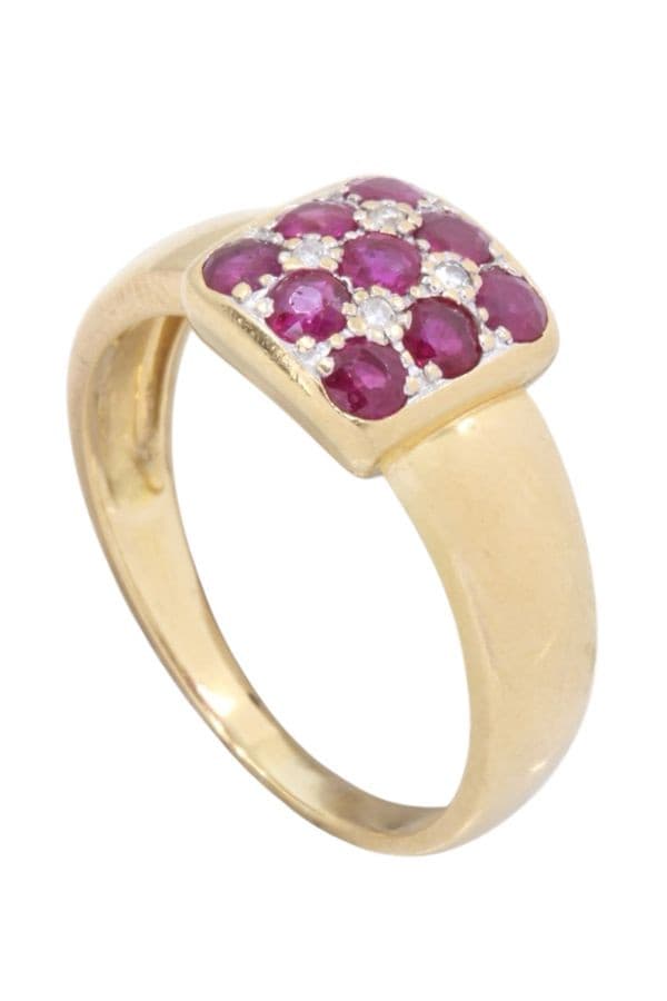 BAGUE MODERNE RUBIS ET DIAMANTS — vue 4