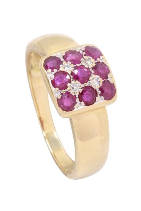 BAGUE MODERNE RUBIS ET DIAMANTS — vue 5