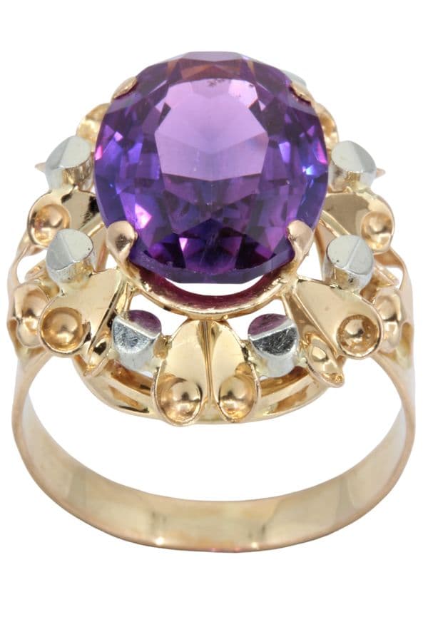 BAGUE MODERNE SAPHIR VIOLET — vue 1