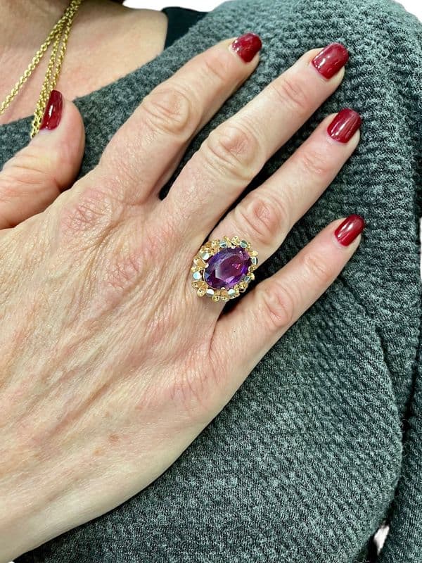 BAGUE MODERNE SAPHIR VIOLET — vue 2