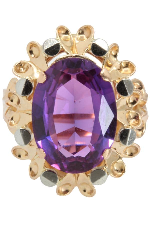 BAGUE MODERNE SAPHIR VIOLET — vue 3