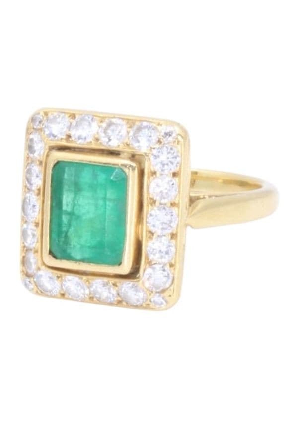 BAGUE ÉMERAUDE ET DIAMANTS — vue 6