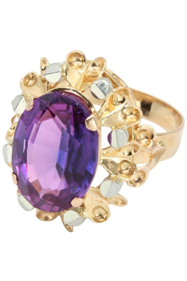 BAGUE MODERNE SAPHIR VIOLET — vue 4