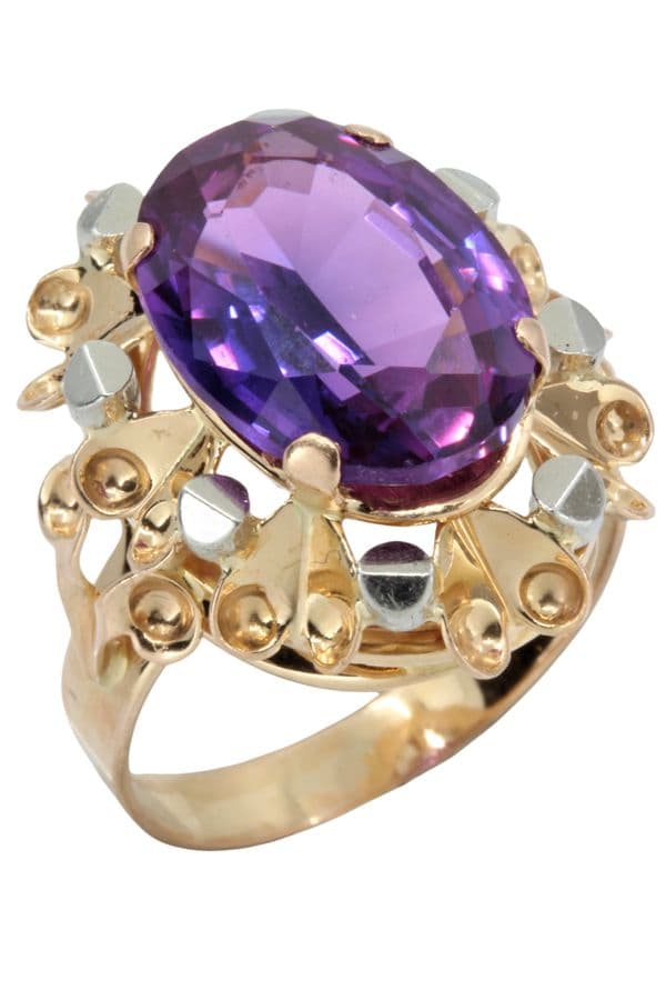 BAGUE MODERNE SAPHIR VIOLET — vue 5