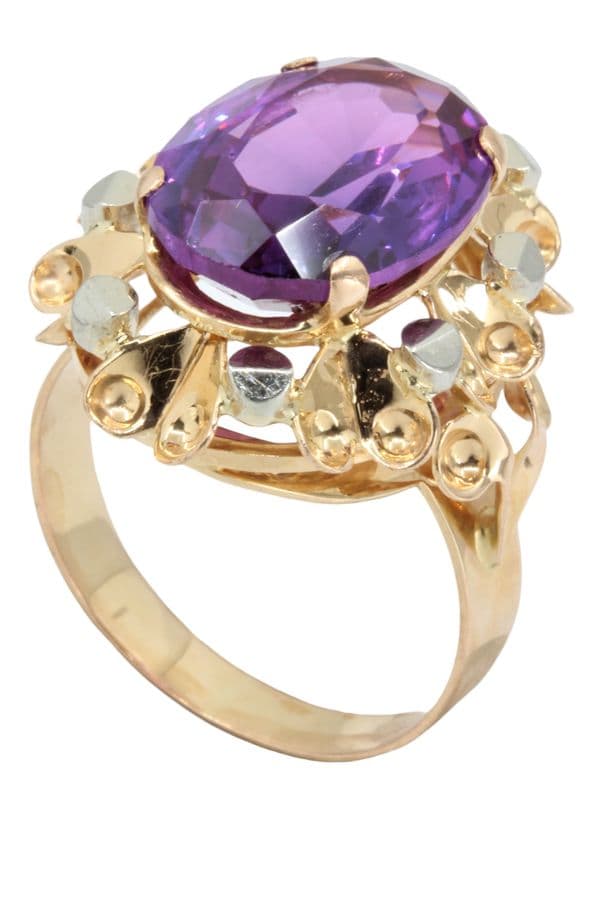 BAGUE MODERNE SAPHIR VIOLET — vue 6