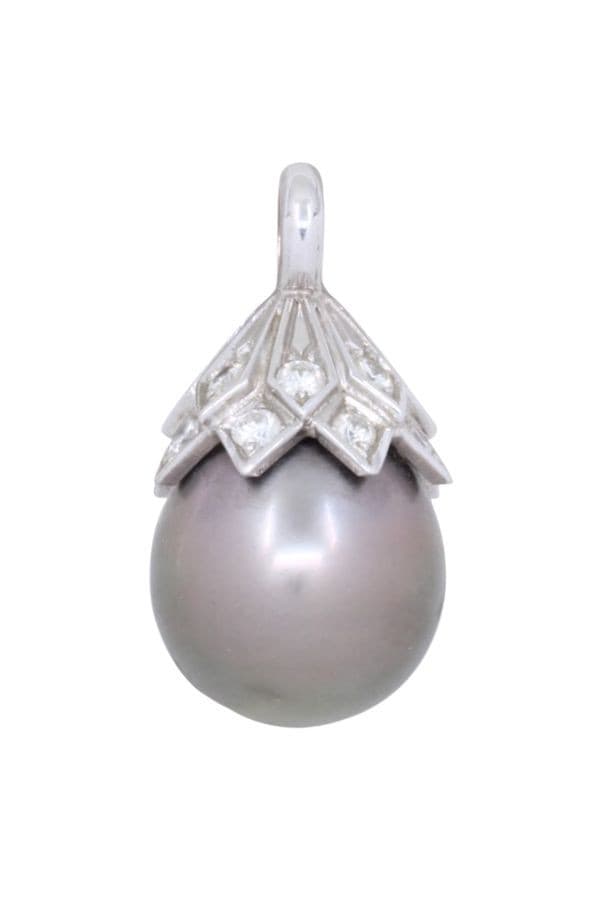 PENDENTIF PERLE DE TAHITI ET DIAMANTS — vue 1