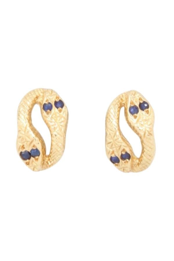 BOUCLES D'OREILLES SERPENTS SAPHIRS — vue 1