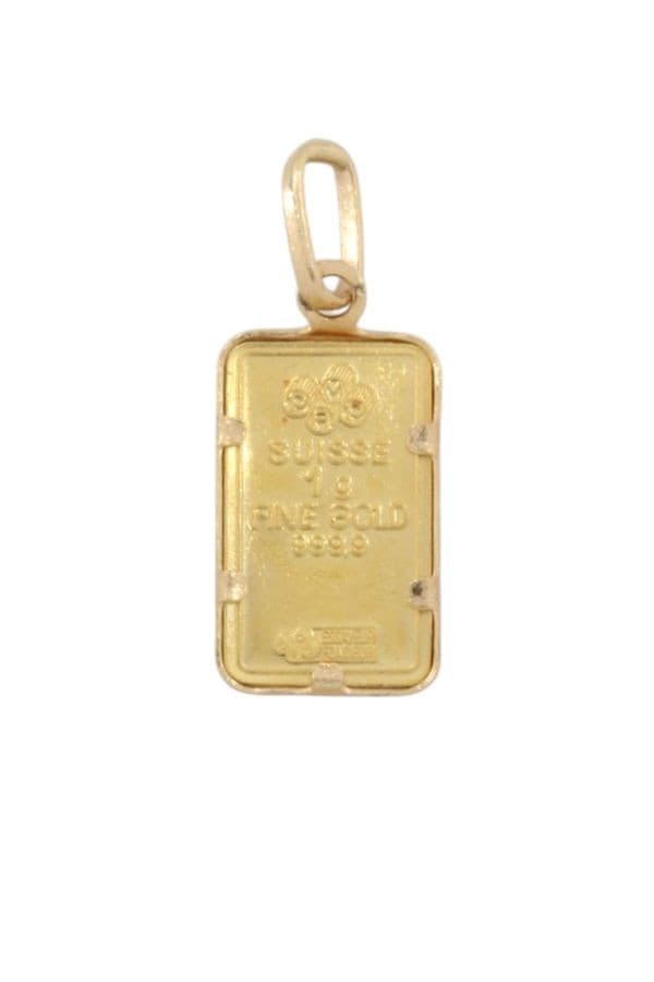 PENDENTIF LINGOTIN 1 GRAMME "LADY FORTUNA" — vue 1