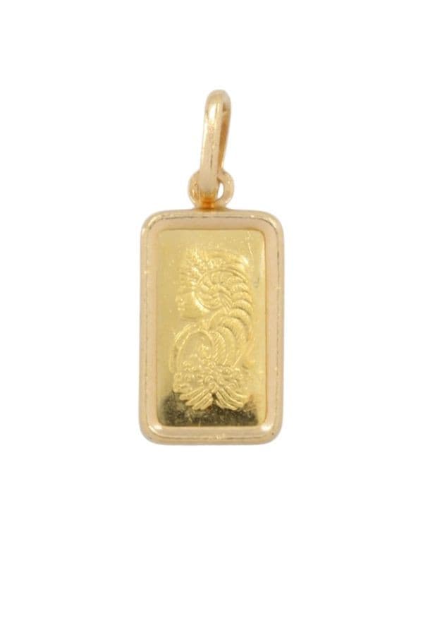 PENDENTIF LINGOTIN 1 GRAMME "LADY FORTUNA" — vue 3