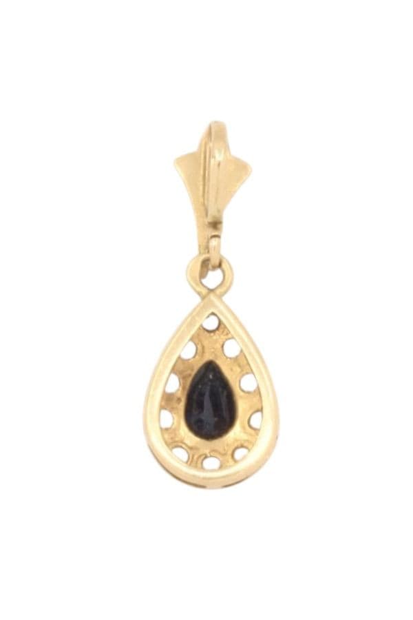 PENDENTIF GOUTTE SAPHIR DIAMANTS — vue 3