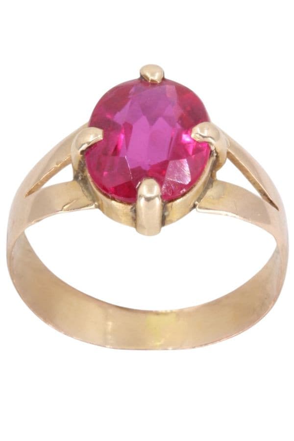 BAGUE ANCIENNE RUBIS VERNEUIL — vue 1