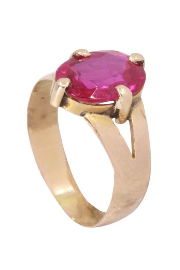 BAGUE ANCIENNE RUBIS VERNEUIL — vue 4