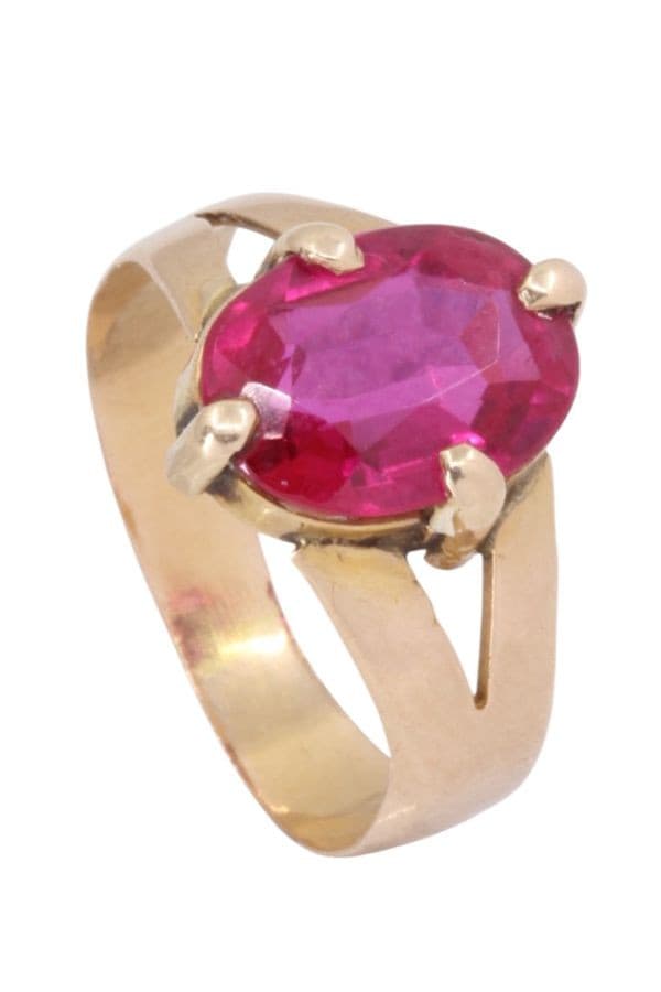 BAGUE ANCIENNE RUBIS VERNEUIL — vue 5