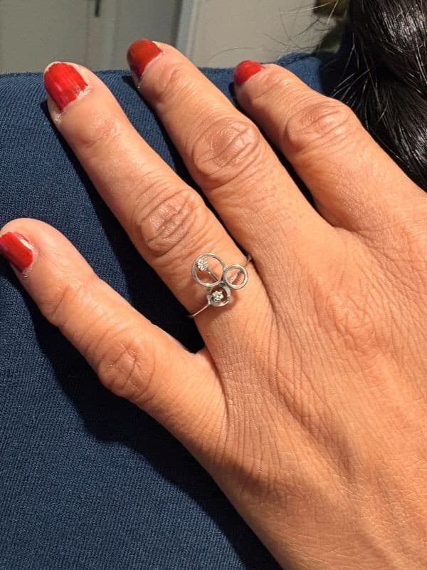 BAGUE CERCLES DIAMANTS 1970'S — vue 2