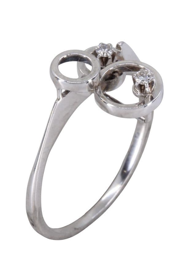 BAGUE CERCLES DIAMANTS 1970'S — vue 3
