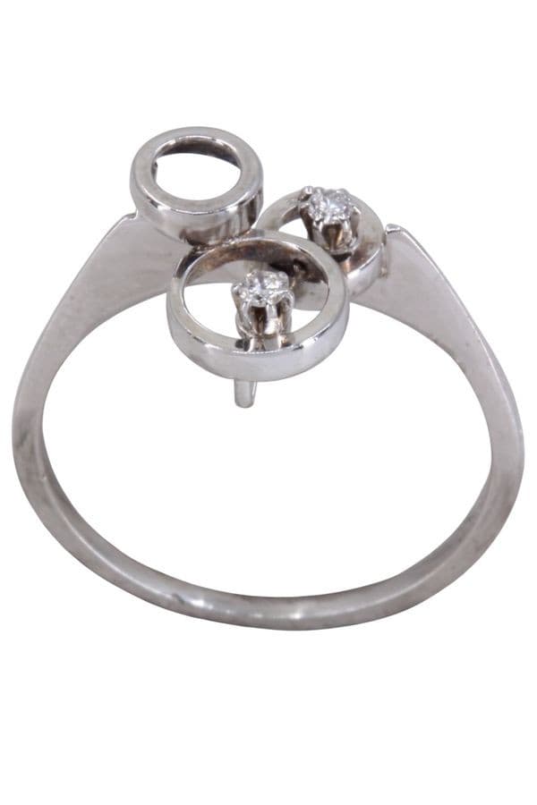 BAGUE CERCLES DIAMANTS 1970'S — vue 1