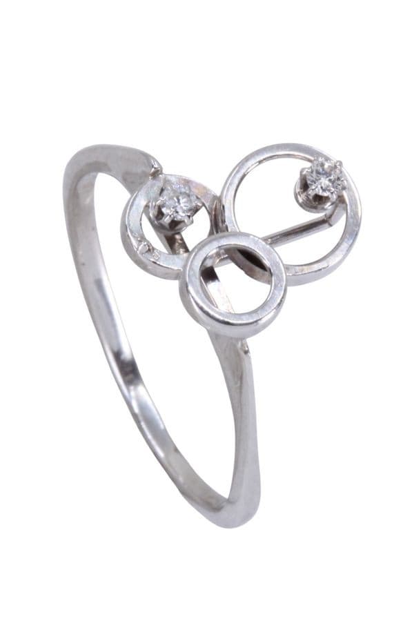 BAGUE CERCLES DIAMANTS 1970'S — vue 5
