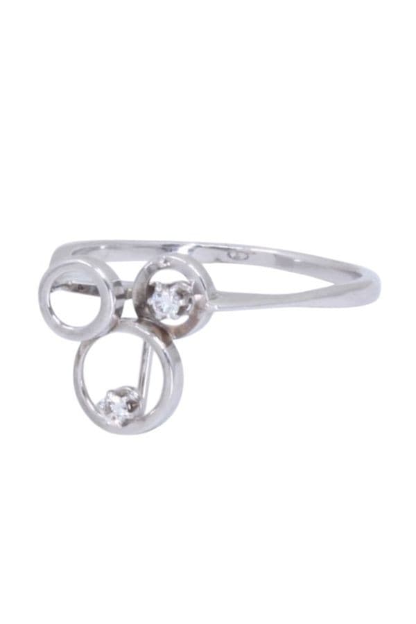 BAGUE CERCLES DIAMANTS 1970'S — vue 6