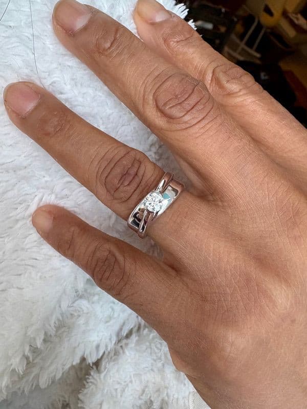SOLITAIRE MODERNE DIAMANT — vue 2