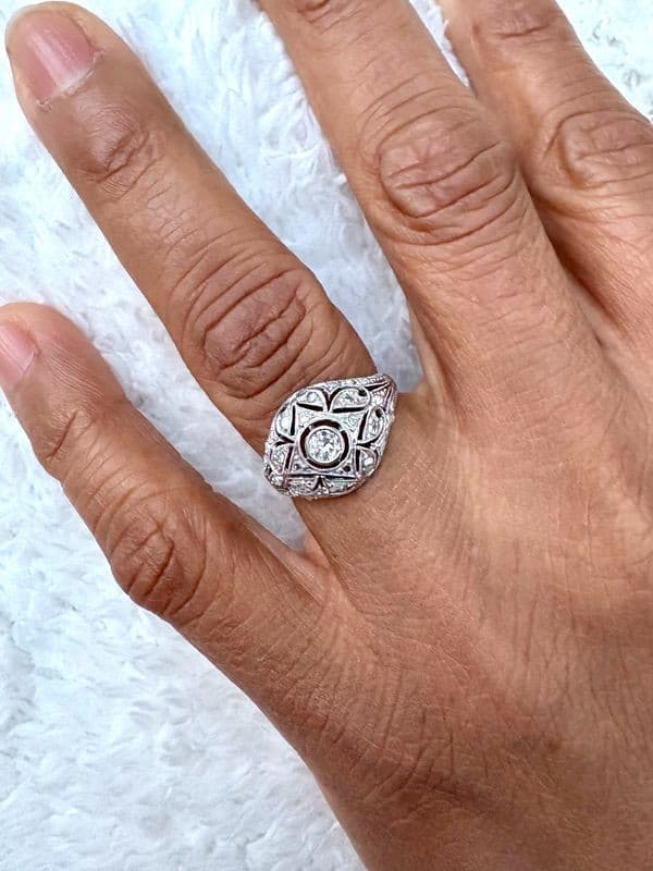 BAGUE ART-DÉCO DIAMANTS — vue 2