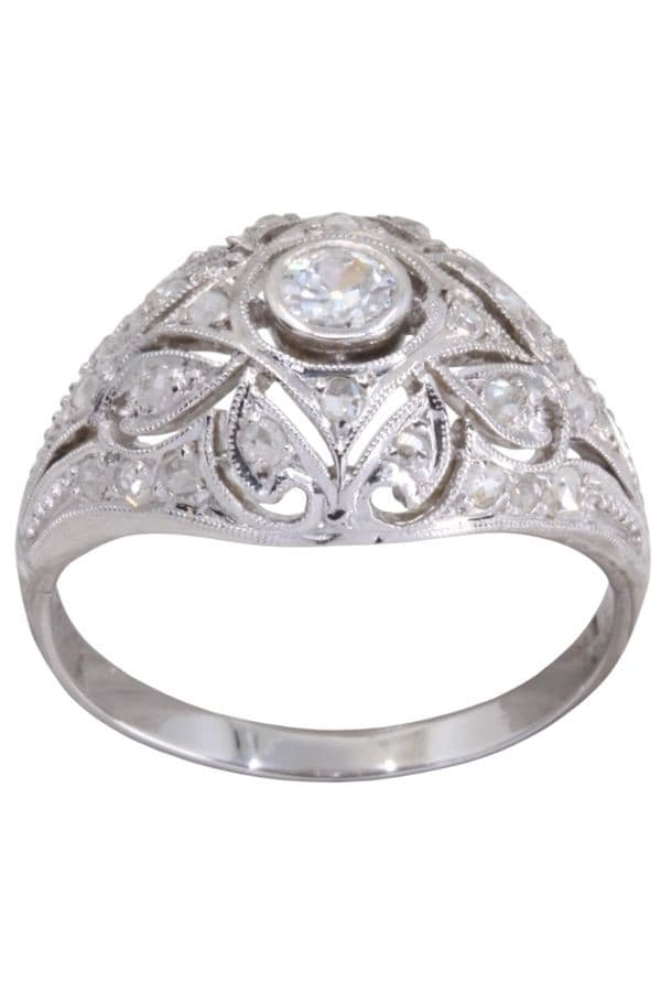 BAGUE ART-DÉCO DIAMANTS — vue 1