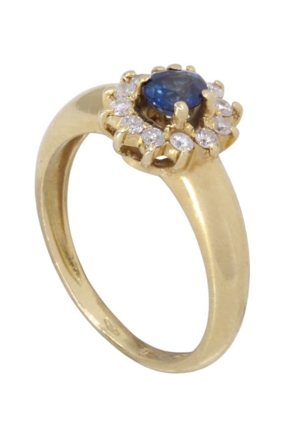 BAGUE MARGUERITE SAPHIR ET DIAMANTS — vue 4