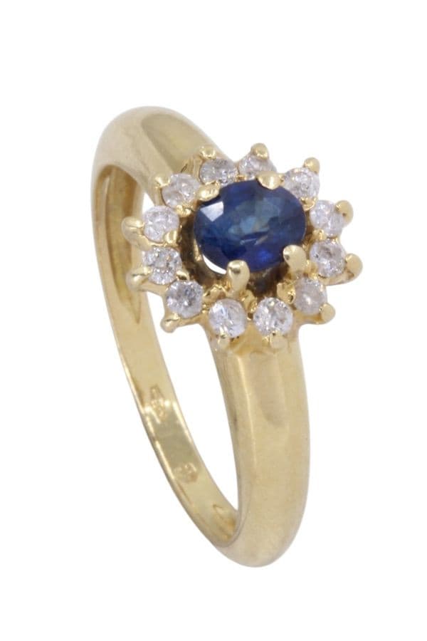 BAGUE MARGUERITE SAPHIR ET DIAMANTS — vue 5