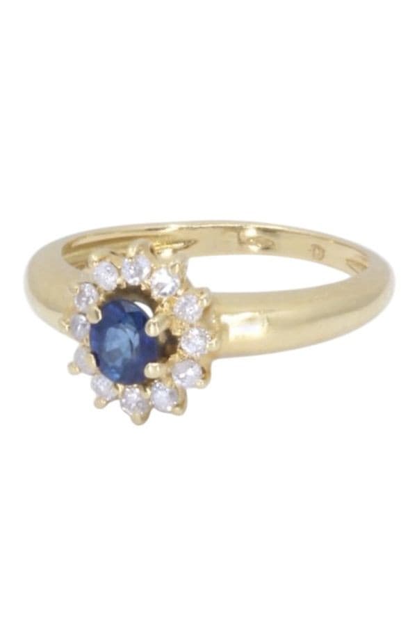 BAGUE MARGUERITE SAPHIR ET DIAMANTS — vue 6