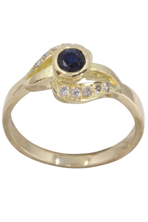 BAGUE  SAPHIR ET DIAMANTS