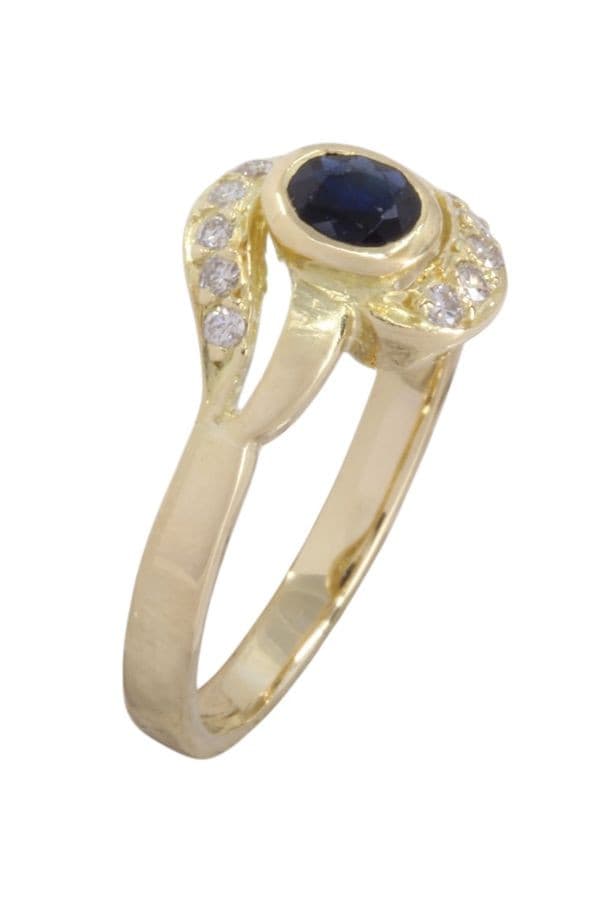 BAGUE  SAPHIR ET DIAMANTS — vue 3
