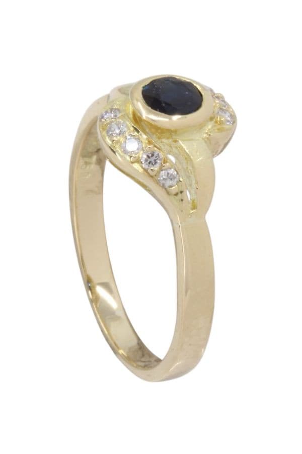 BAGUE  SAPHIR ET DIAMANTS — vue 4