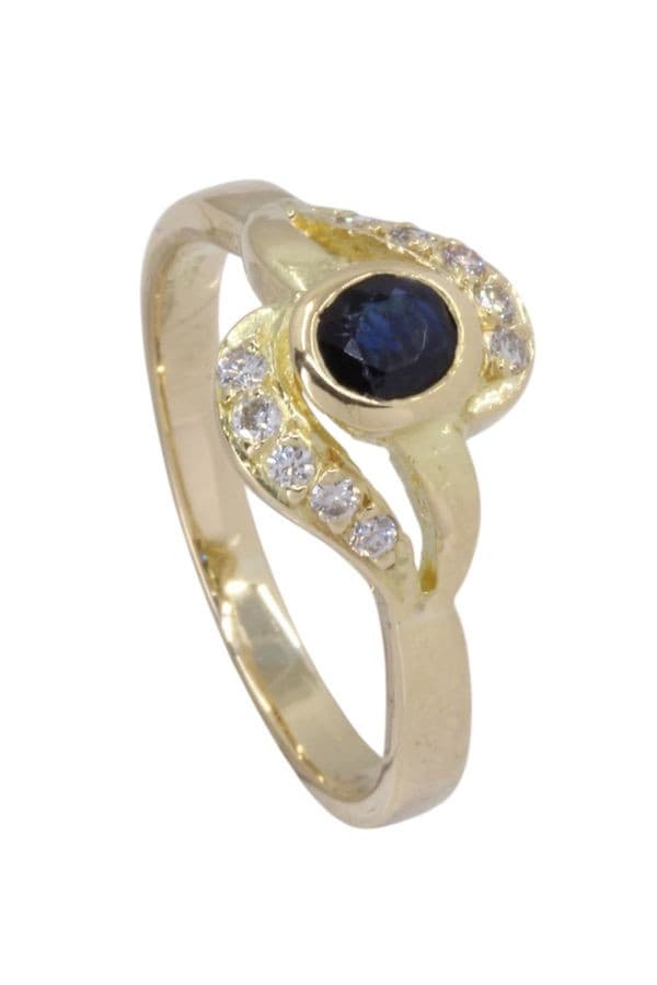 BAGUE  SAPHIR ET DIAMANTS — vue 5