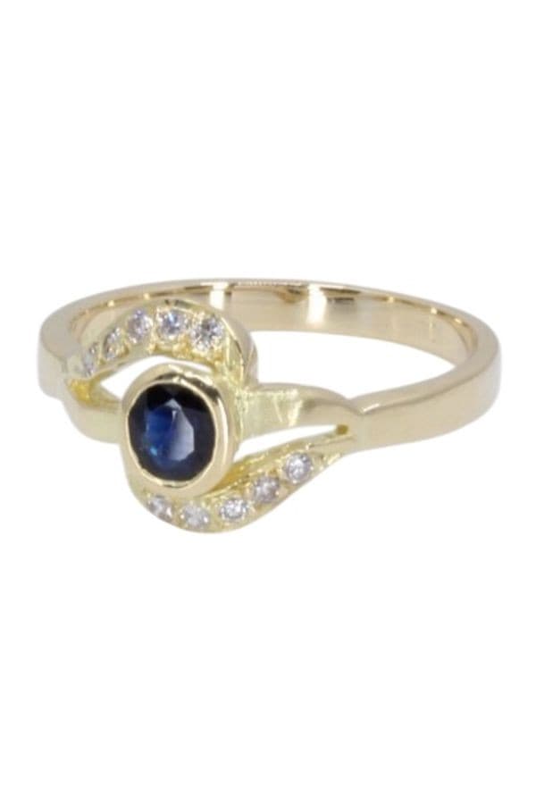 BAGUE  SAPHIR ET DIAMANTS — vue 6
