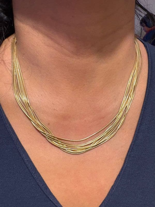 COLLIER MULTI-RANGS MAILLE SERPENTINE — vue 2