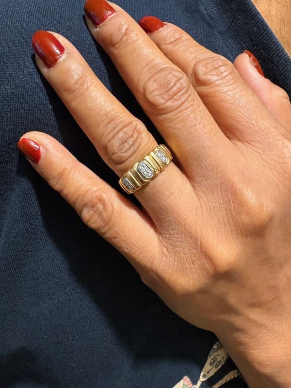 BAGUE MODERNE DIAMANTS — vue 2
