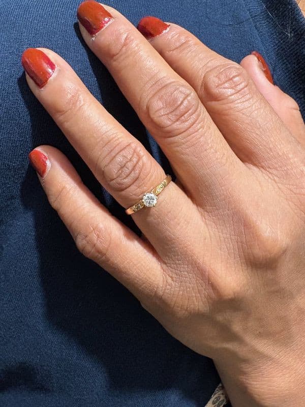 BAGUE EFFET SOLITAIRE DIAMANT — vue 2