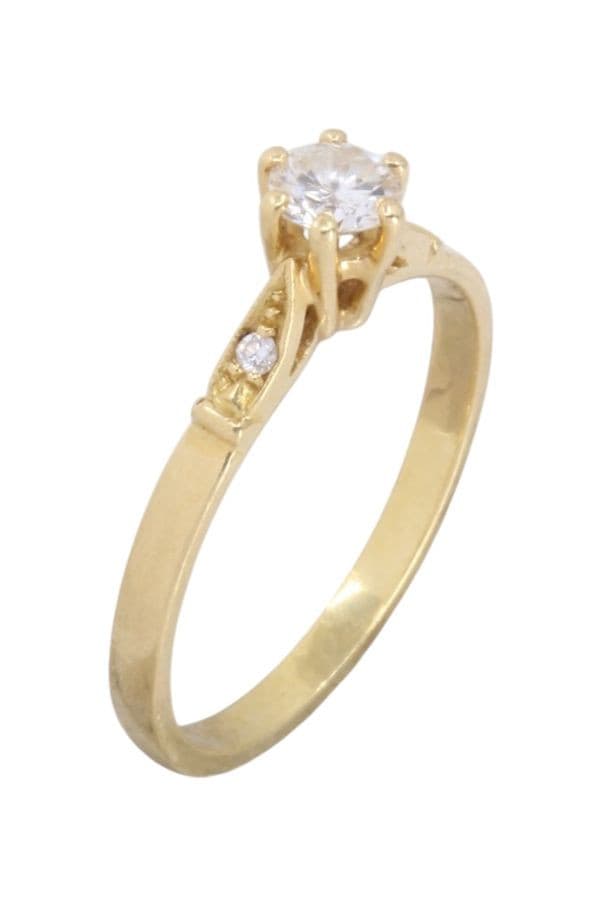 BAGUE EFFET SOLITAIRE DIAMANT — vue 3